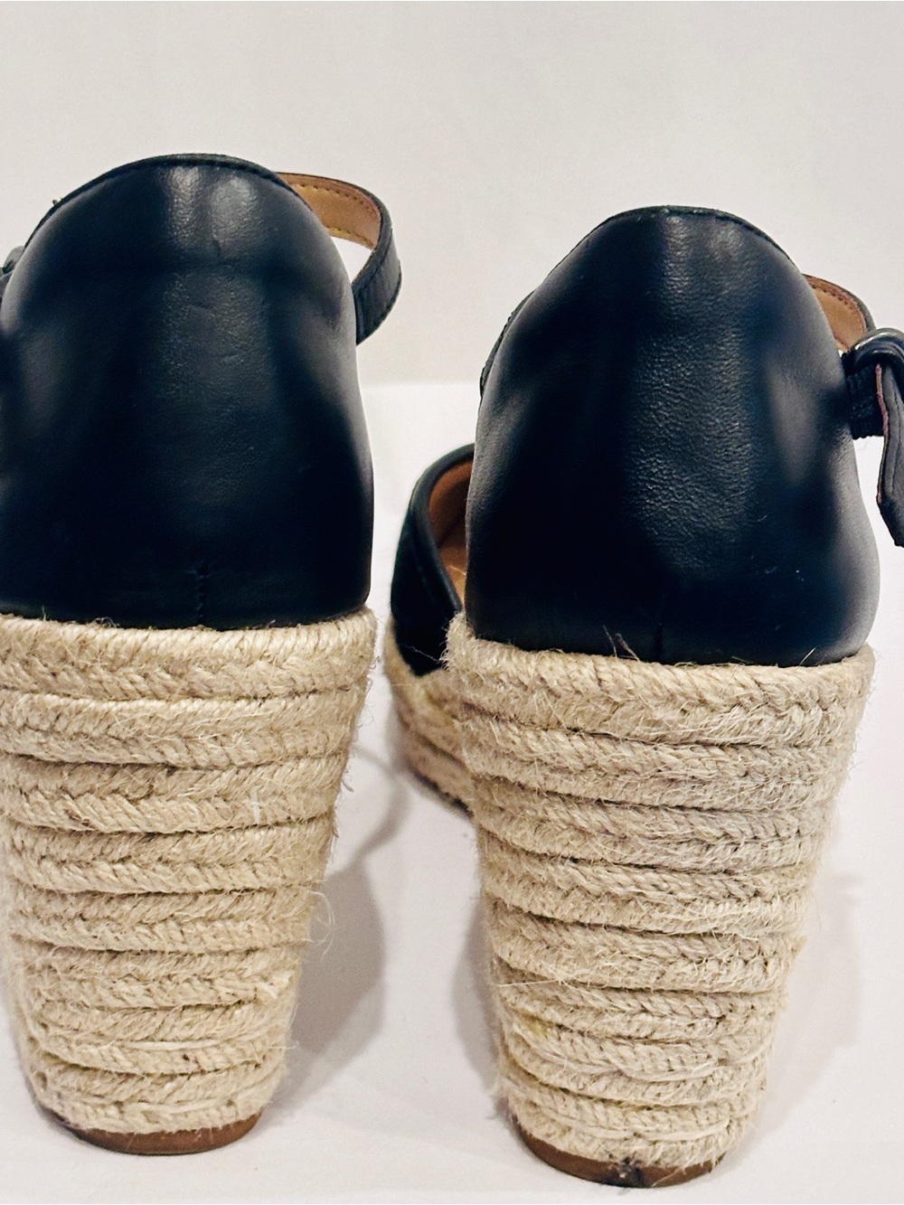 Naturalizer Black Espadrille Wedge Sandals Size 9.5 Comfort Shoes - Picture 11 of 16